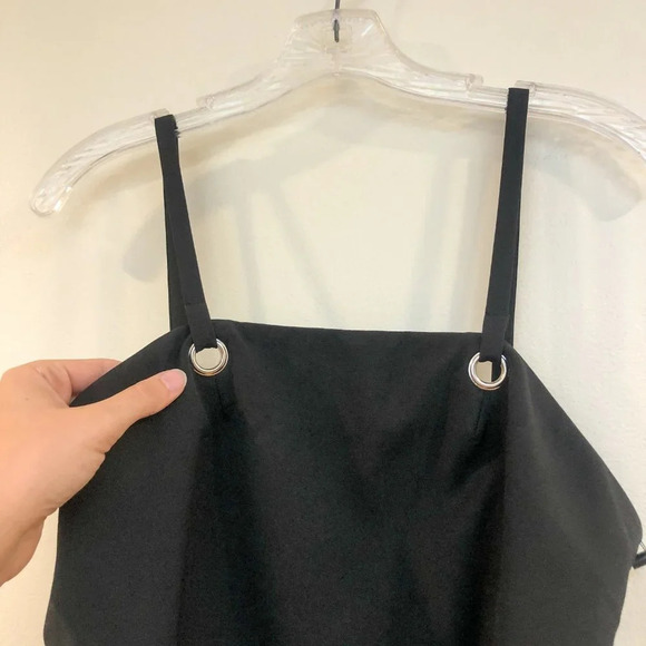 NEW NBD Black Grommet Sleeveless Mini Going Out Classic Dress Square Neckline XS - Picture 5 of 9